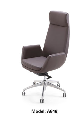 Ergonomic Sterling Leather Executive Chair Pneumatic Height Adjustment